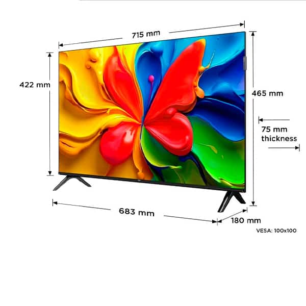 Alquiler televisión TCL 32 pulgadas FullHD xsoaudiovisuals.com medidas