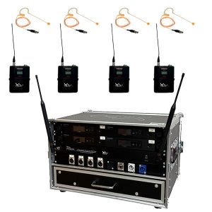 Alquiler rack 4 Shure QLXD14 MX135T xsoaudiovisuals.com